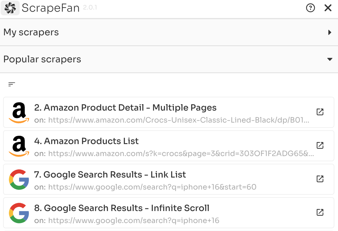 popular scrapers
